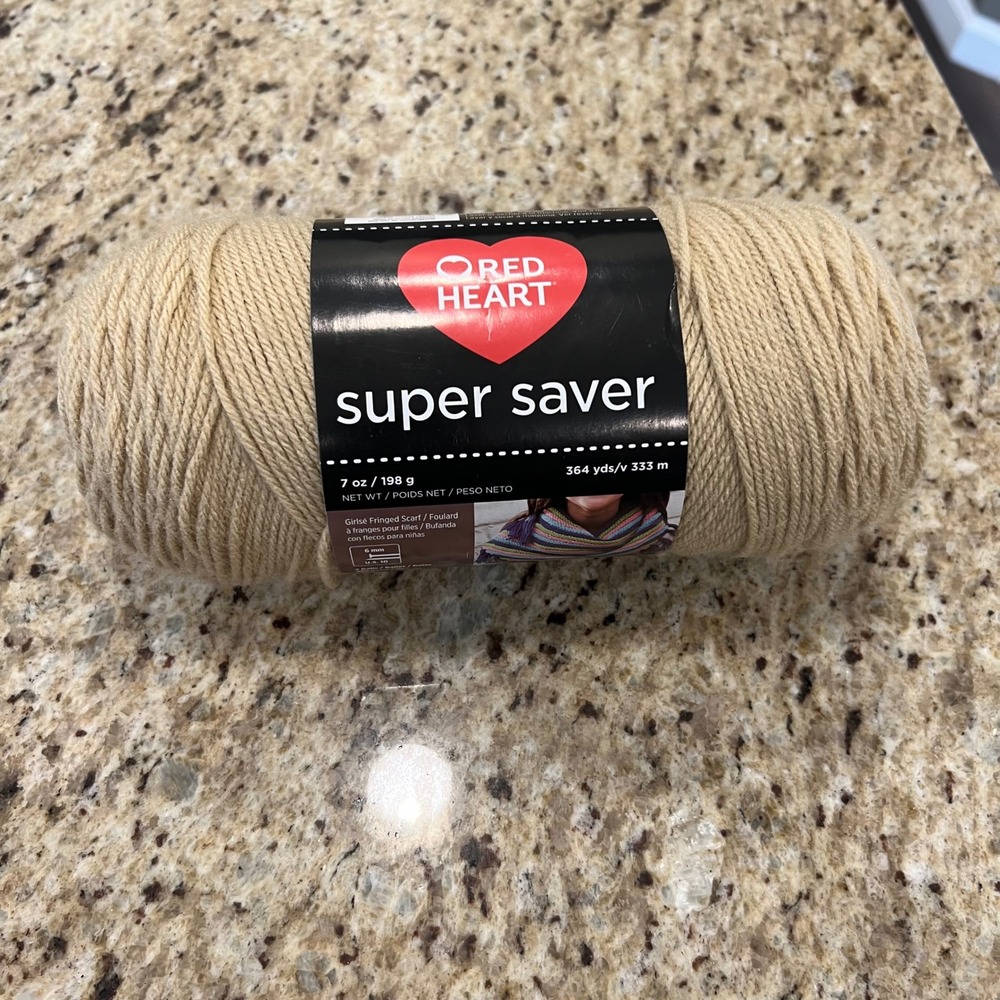 Red Heart Super Saver Yarn Buff Chamois Beige E300B Medium 4 Acrylic 7oz 364yds